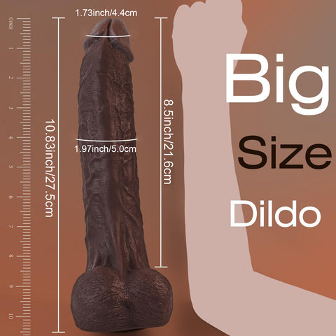 MD 10.83" XXL Big Realistic Dildo - Coffee