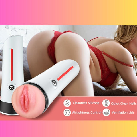 UNIMAT Realistic Pussy Vibrating Male Masturbation Cup