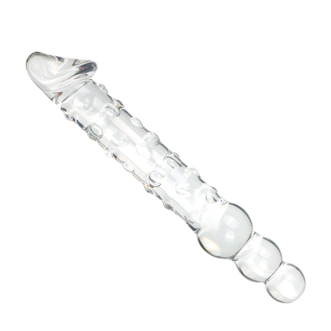 Glass Beaded Realistic Dildo & Anal Plug - S/M/L