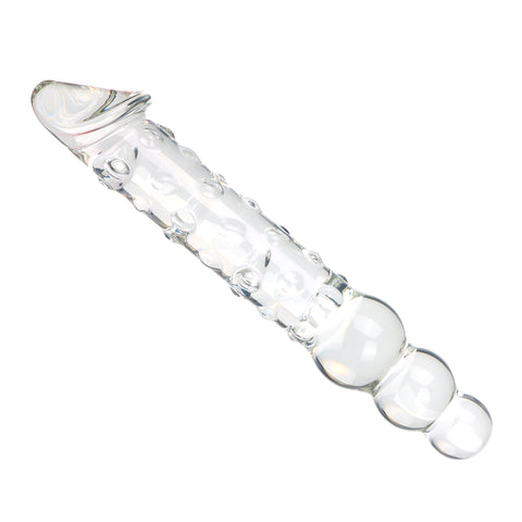 Glass Beaded Realistic Dildo & Anal Plug - S/M/L