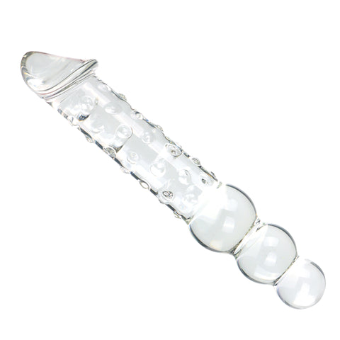 Glass Beaded Realistic Dildo & Anal Plug - S/M/L