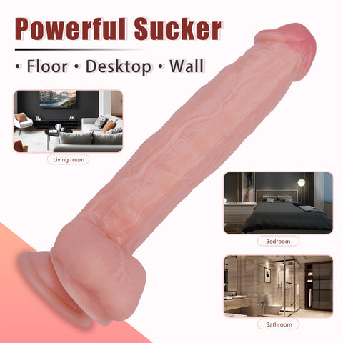 MD 12" Realistic Giant Dildo Dong - Flesh