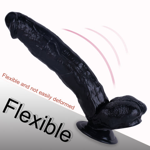 MD 12" Realistic Giant Dildo Dong - Black