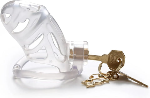 BDSM Chastity Device Penis Cage with Lock - Clear