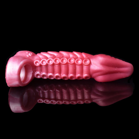 FAAK Red Dragon Fantasy Monster Silicone Penis Sleeve Cock Extender - 304