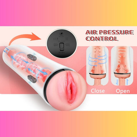 UNIMAT Realistic Pussy Vibrating Male Masturbation Cup