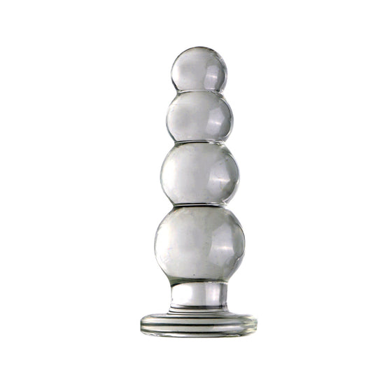 14cm XL Crystal Glass Anal Plug - 4 Balls
