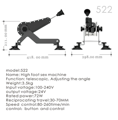 Z-Sex 522 Remote Control Auto Thrusting Sex Machine Kit with Realistic Dildo