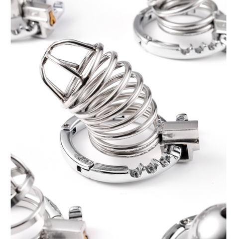 STAINLESS STEEL Male Chastity Device Penis Cage with 42-62mm Adjustable Ring - RY073