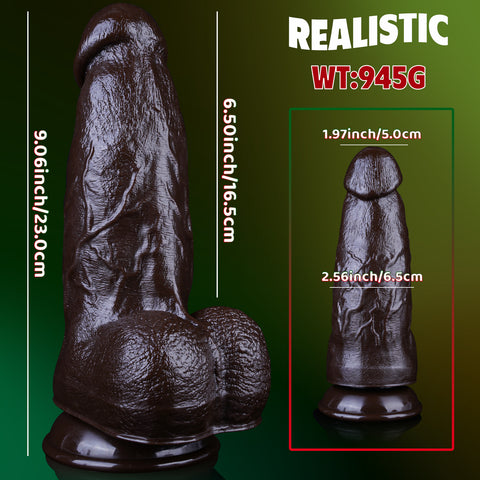 MD 9.06" Thick Realistic Dildo - Coffee