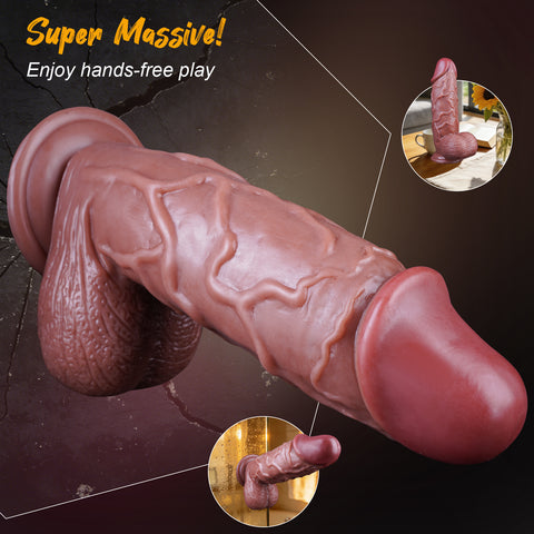 MD 9.84" Fatty Super Realistic Dildo - Brown