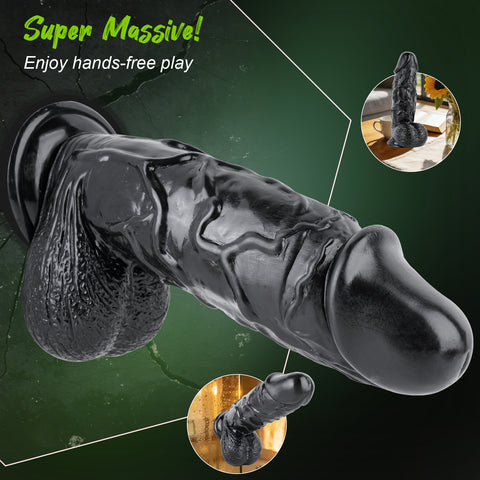 MD 9.84" Fatty Super Realistic Dildo - Black