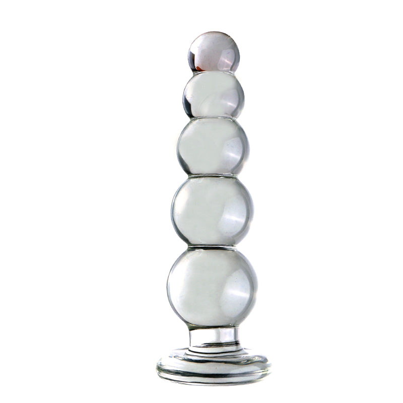 18cm XL Crystal Glass Anal Plug - 5 Balls