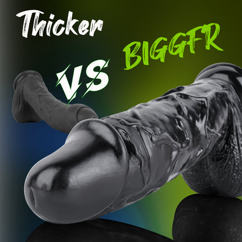 MD 9.84" Fatty Super Realistic Dildo - Black