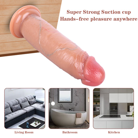 MD XL 8.2" Silicone Sliding Skin Realistic Dildo