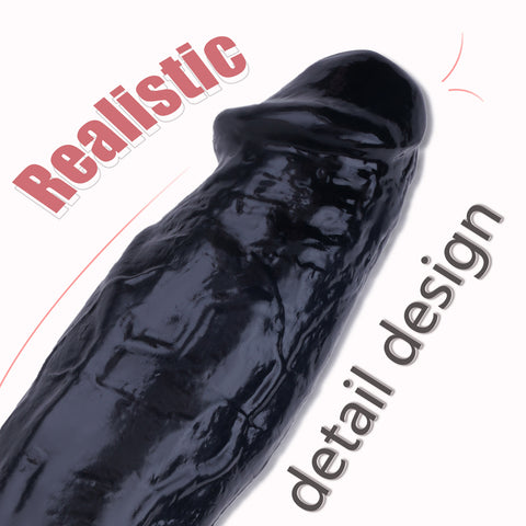 MD 12" Realistic Giant Dildo Dong - Black