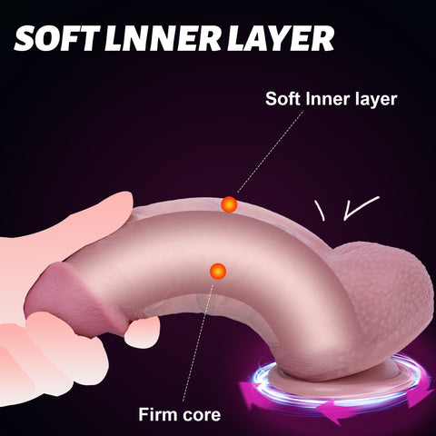 MD 8" Thick Silicone Realistic Dildo - Flesh