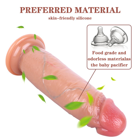 MD XL 8.2" Silicone Sliding Skin Realistic Dildo