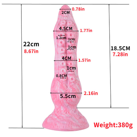 FAAK N5081 22cm Silicone Fantasy Tentacle Dildo - Pink