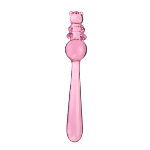 19cm Pink Bear Beaded Glass Dildo / Anal Plug