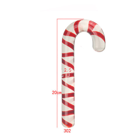 Candy Cane Glass Dildo / Anal Plug - Large