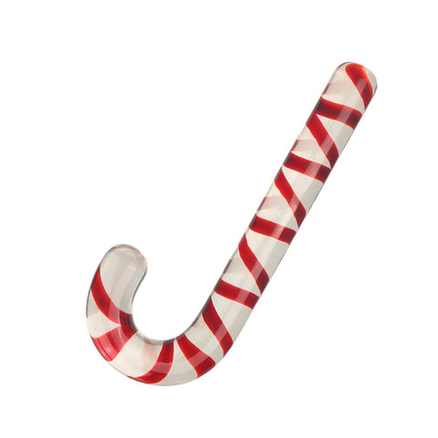 Candy Cane Glass Dildo / Anal Plug - Large