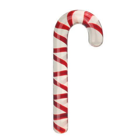 Candy Cane Glass Dildo / Anal Plug - Large