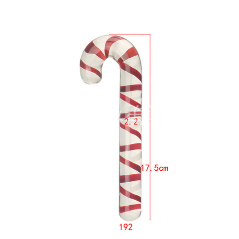 Candy Cane Glass Dildo / Anal Plug - Small