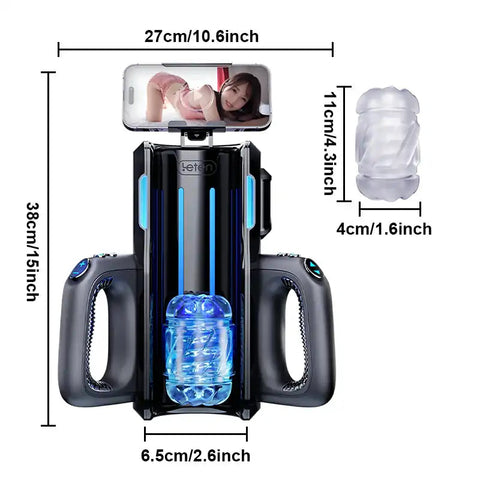 LETEN Cannon King Male Masturbator - Auto Thrusting with Dual-Handle