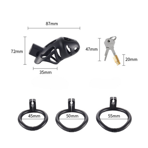 BDSM Chastity Device Penis Cage with Lock - Clear