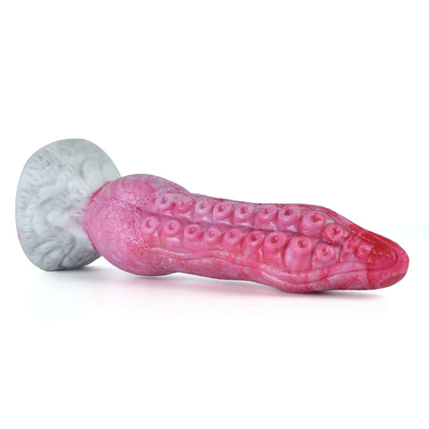 FAAK N5081 22cm Silicone Fantasy Tentacle Dildo - Pink/White