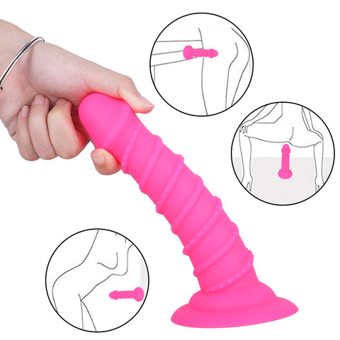 MD 7.48" Fantasy Realistic Dildo / Anal Plug - Rose