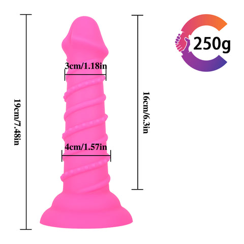 MD 7.48" Fantasy Realistic Dildo / Anal Plug - Rose