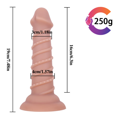 MD 7.48" Fantasy Realistic Dildo / Anal Plug - Brown