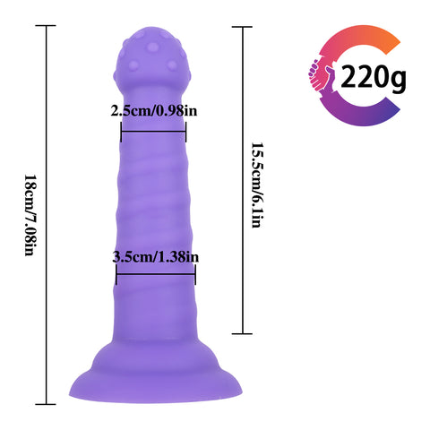 MD 7.08" Fantasy Realistic Dildo / Anal Plug - Purple