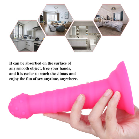 MD 7.08" Fantasy Realistic Dildo / Anal Plug - Rose