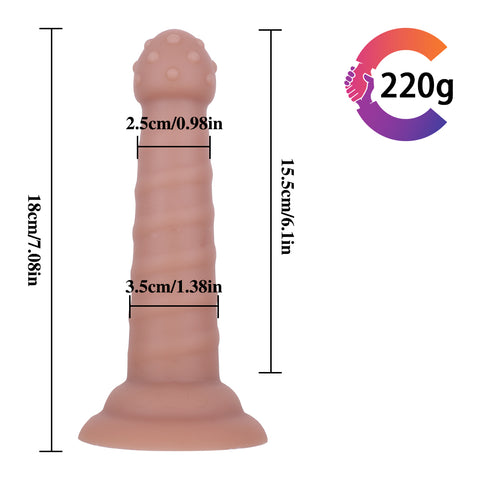 MD 7.08" Fantasy Realistic Dildo / Anal Plug - Brown