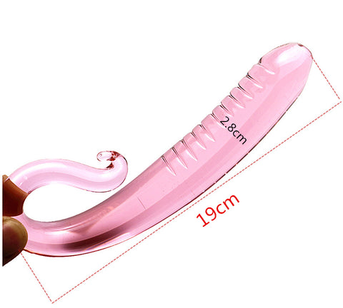 19cm Pink Crystal Glass Dildo / Anal Plug