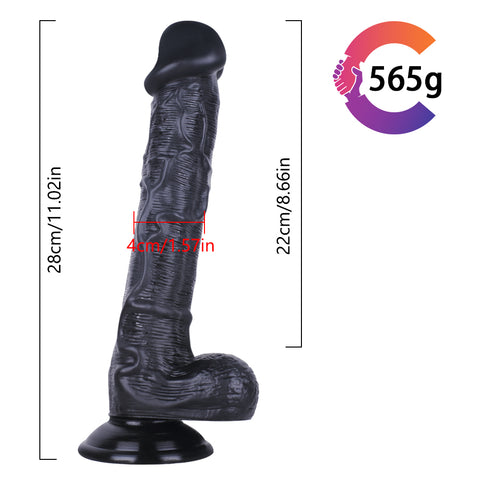 MD Safi 11.02" Giant Super Realistic Dildo - Black