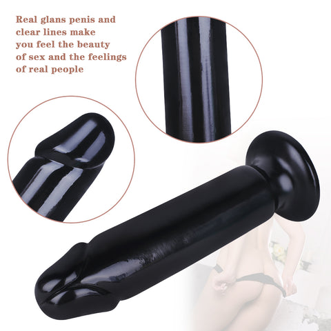 MD 9.06" Missile XL Realistic Dildo / Anal Plug - Black