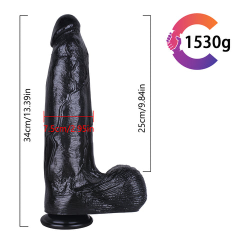 MD 13.39" Monster Realistic Dildo - Black