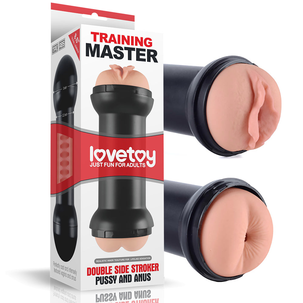 LOVETOY Training Master Double Side Stroker Realistic Pussy and Anus Male Masturbator