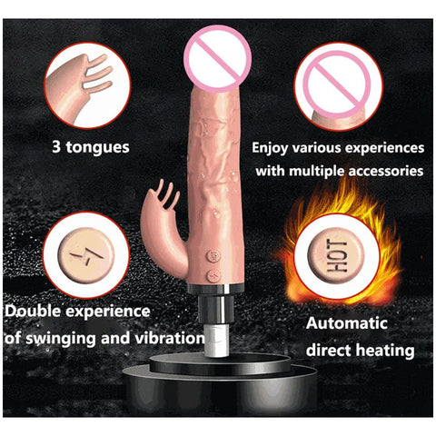 M02 Auto Heating & Thrusting Sex Machine Kit with Realistic Dildo & 20cm Extension Pole