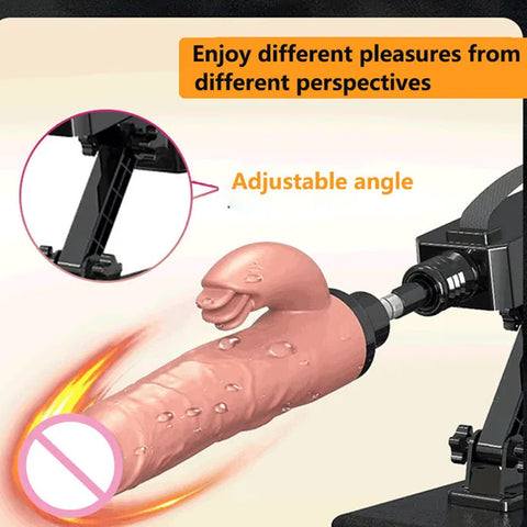 M02 Auto Heating & Thrusting Sex Machine Kit with Realistic Dildo & 20cm Extension Pole