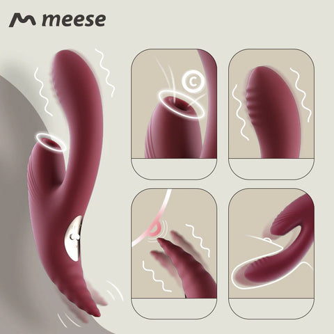MEESE Mera Suction Rabbit Vibrator - Red