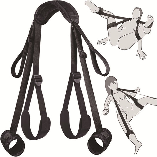 BDSM Bondage Restraints Straps Neck to Wrist & Thigh / Adjustable Sex Sling