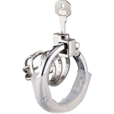 STAINLESS STEEL Male Chastity Device Penis Cage with 42-62mm Adjustable Ring - RY074