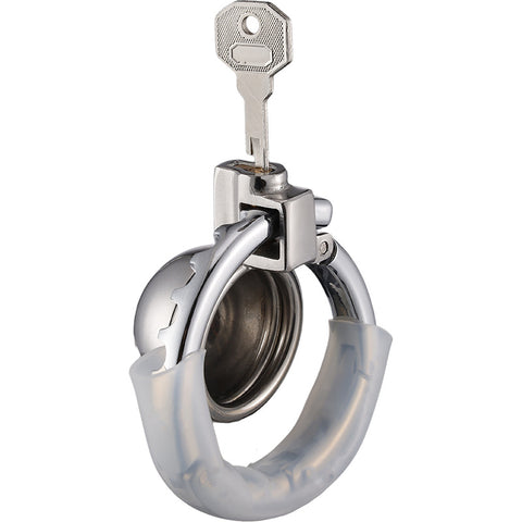 STAINLESS STEEL Male Chastity Device Penis Cage with 42-62mm Adjustable Ring - RY072
