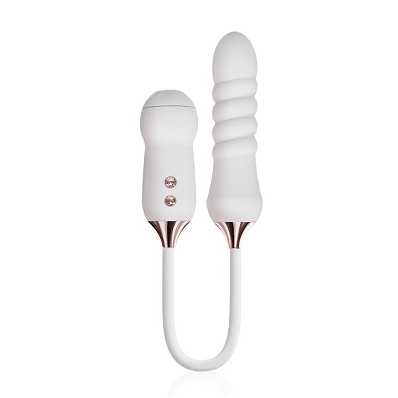 KISTOY Cathy Suction & Telescopic Dildo Vibrator - White