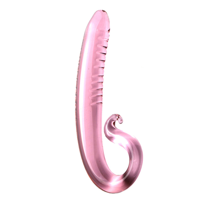 19cm Pink Crystal Glass Dildo / Anal Plug